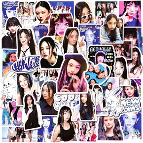 50 PCS New Jeans Stickers New Album Kpop Merchandise Laptop Computer Decorations Pack for Phone Luggage Tag Photo(newjeans)