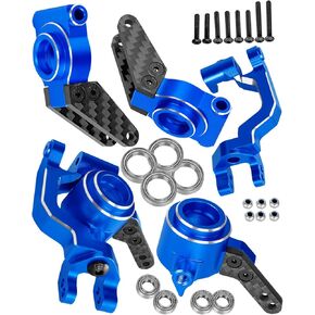 RC Alloy Caster Clocks C-Hub & خلفية حاملات محور المحور وكتل التوجيه جزء من 1/10 Senton 3S BLX & MEGA 550 ، Granite 3S BLX & MEGA 550 ، Vorteks 3S BLX ، Navy Blue