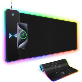 لوحة فأر ألعاب RGB مع كابل LED ، XXL Mousepad مع 13 وضعية الضوء 800x300x4mm قاعدة مطاطية غير انزلاقية ، حصيرة كمبيوتر مقاومة للماء للمكتب المنزل ديكور مكتب لوحة المفاتيح