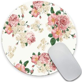 SSOIU White Marble Round Mouse Pad Cute Mat Grey Circular Mouse Pads 7.87X7.87 Inch (200mmX200mmX3mm)