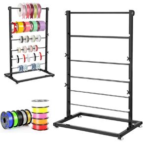 6 Tier Metal Ribbon Organizer, Height Adjustable Metal Spool Ribbon Holder Storage Organizer Rack for Craft Room Flower Shop Gift Wrapping Large Capacity 17.32 x 27.55in