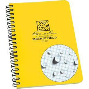 Rite in the Rain Weatherproof Side Spiral Notebook, 4.625" x 7", Gray Cover, Universal Pattern (No. 873)