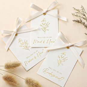 11 Pcs Bridesmaid Proposal Card with Ribbon Bow Floral Metallic Bridal Gift 8 Will You Be My Bridesmaid 2 Maid of Honor 1 Matron of Honor Invitation for Wedding Bridal Shower (Sage Green Bow) in Kuwait