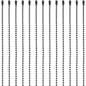 1 Box 30Pcs 24 Inch Black Ball Chain Necklace Bulk Ball Bead Necklace Chains Long Adjustable Iron with Connector Clasp for Jewelry Making Blank Tag Pendant Ornaments Supplies DIY Crafts