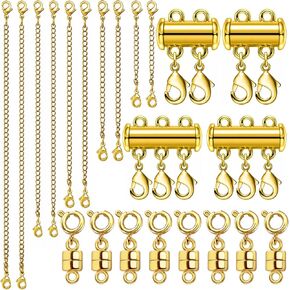 Magnetic Jewelry Clasps for Necklace Extender and Layering, Multiple Styles Magnetic Clasps for Necklace Bracelet Anklet
