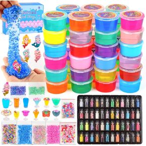 80 Pack Slime Easter Party Favors Kit, Mini Galaxy Bulk Slime Stretchy Stress Relief for Kids, Soft Putty Toy, Girls and Boys Classroom Reward, Party Supplies, Student Birthday, Goodie Bag Stuffers