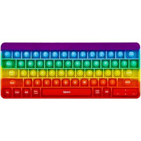 دفع لعبة Pop Pop Bubble Toys Sensory Push It Pop Toys Toys Rainbow Keyboard شكل لوحة مفاتيح قوس قزح ، والسيليكون البوب ​​Popper Toy Toy Relief Relief Autism Materials Game Game For Kids (Rainbow) in Kuwait