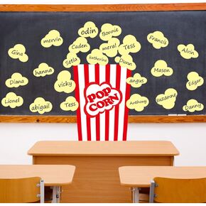 25 Pcs Various Popcorn Stickers Bulletin Board Self Stick Accents Adhesive Fake Decorations for Teacher Blackboard Chalkboard Wall Elementary Kindergarten Decor