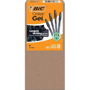 BIC Cristal Gel Pens Medium Point (0.7 mm) Ultra Smooth Long Lasting Writing, Assorted Color Gel Pens, 12-Count