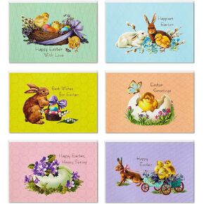 Hallmark Vintage Easter Cards Assortment, Chicks and Bunnies (24 Cards with Envelopes)