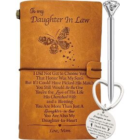 To My Daughter in Law Gift, Daughter In Law Journal with 140 Pages Notebook. Daughter-in-Law Keychain, Daughter In Law Gift from Mother In Law, Gift for Daughter In Law Birthday Christmas Wedding