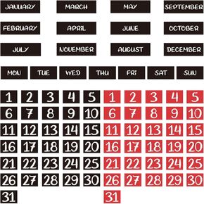 81Pack Magnetic Fridge Calendar Magnetic Days of The Week and Months Magnetic Calendar Dates Indicators Red for Office Magnetic Calendar for Fridge,Calendar Magnets for Whiteboard and Refrigerator