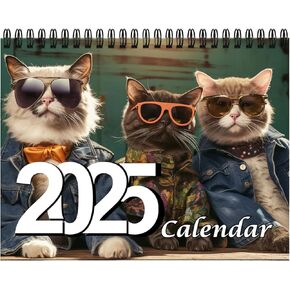 2025 Stylish Cats Wall Calendar, Cute Cat Calendar, 11.2" x 8.3", 12 Month Calendar, Great Present for Cat Lover, for Home & Office Planning