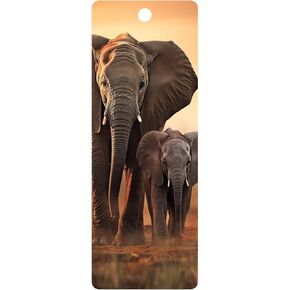 Bookmark - Sunset Stroll from Deluxebase. an Elephant Bookmark with lenticular 3D Artwork Licensed from Renowned Artist David Penfound