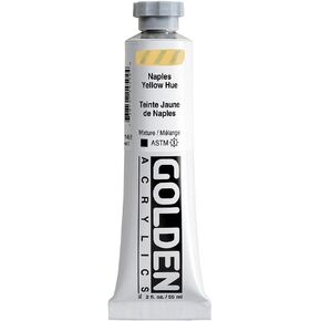 Heavy Body Acrylics by GOLDEN, Naples Yellow Hue, 2 fl. oz. Tube, Professional Acrylic Paint, Opaque