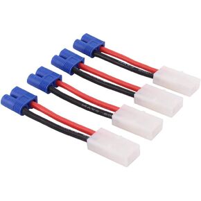 4pcs compatible with Tamiya Female to EC3 Style Male Connector Adapter - 14awg 2in Wire(C24-4)