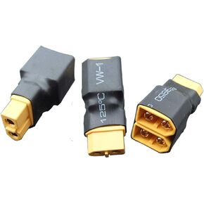 3pcs No Wire XT60 Parallel Connector 1 Female to 2 Male Plug RC Parallel Connector Adapter for RC XT60 Connector Li-po Battery