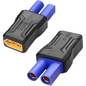 2Pcs New Upgraded XT60 Connector EC5 Connector XT60 Male to EC5 Female Connector XT60 Extension Cable Terminal, Connect RC Battery Adapter, RC Cars, Boats, Air Models