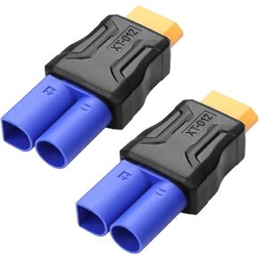 2Pcs New Upgraded XT60 Connector EC5 Connector XT60 Male to EC5 Female Connector XT60 Extension Cable Terminal, Connect RC Battery Adapter, RC Cars, Boats, Air Models