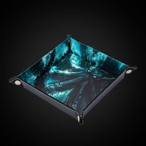 PU Leather DND Dice Trays Portable Dice Rolling Tray Large D&D Dice Storage Tray for Desktop Storage and RPG Board Games
