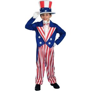 Rubies Boy's Forum Patriotic Party Deluxe Uncle Sam Costume for Themed Parties and Halloween, Medium