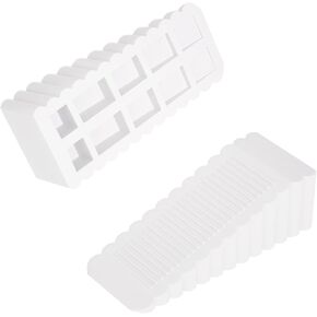HOMOTEK 2 Pack Wedge Rubber Door Stops - Non-Slip Stoppers for Door Gaps 5-23mm, Wall & Floor Protector for Bottom of Door, White