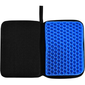 Cooling Gel Seat Cushion Foldable Gel Car Seat Cushion,Thick Egg Seat Cushion for Long Sitting Pressure Relief, for Office Home Chair Car Seat Wheelchair,with No n-Slip Cover