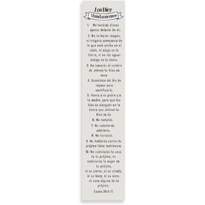 Spanish 7x1.5inch Christian Bookmark The Ten Commandments | Los Diez Mandamientos (Single)