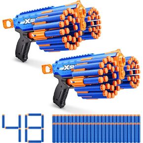 X-Shot Insanity Manic Blaster Dual Pack by ZURU with 48 Darts, Air Pocket Technology Darts and Dart Storage, Outdoor Toy for Boys and Girls, Teens and Adults