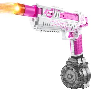 Electric Water Gun for Adults Kids, Automatic Squirt Gun with a Long Range of up to 32 Ft, LED Light Large Capacity IP7 Waterproof Fully Auto Water Blaster（Pink