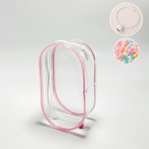 Pink Clear Gift Bags Beach Bag Accessories,Can Be Installed Inside And Outside The Bag,Can Be Filled With Cute for Labubu Doll (Pink, Large)