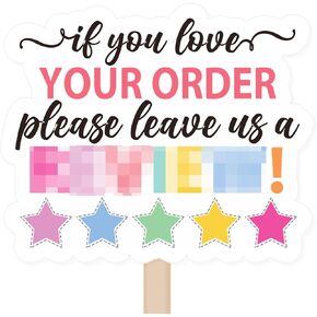 Please Leave Us a Review Stickers,Review Stickers,Business Order Stickers,Gift Box Mail Stickers,Thank You Small Business Stickers for Packages 400 PCS