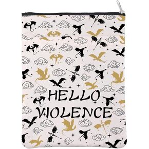 Wing Inspired Book Sleeve Hello Violence Book Cover Dragon Rider Gift Basgiath Violet Sorrengail Gift Iron Flame Gift (HelloViolenceBS)