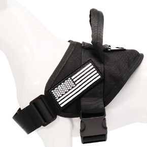 Pets ProMax Tactical Dog Harness, Dog Halter Harnesses for Small or Large Dogs No Pull, Service Dog Harness Black Small (S)