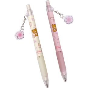 2pcs Kawaii Mechanical Pencil, 2B Cartoon Bear Automatic Pencils Cute Sakura Mechanical Pencil 0. 5/0. 7mm Gift for Kids Stationery School Office Press Pen Writing Supplies