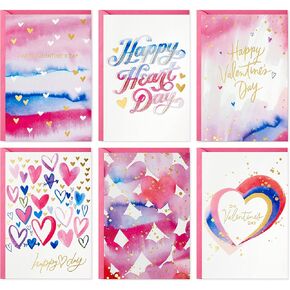 Hallmark Valentines Day Cards Assortment, Gold Foil and Watercolor (36 Cards and Envelopes)