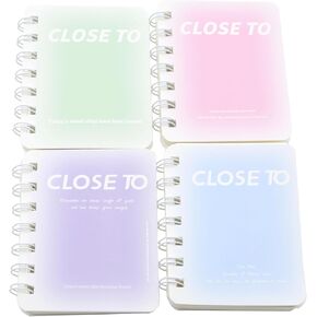 Yikangheng 4 PCS A7 دفتر حلزوني صغير ، 4 بوصة × 3 بوصة غطاء ورق ناعم 8 ملم صفحات 80 ورقة (160 صفحة) المجلات للدراسة والملاحظات (4 لون) in Kuwait
