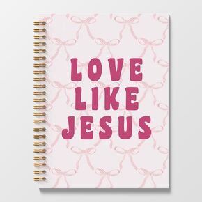 Coquette Journaling Spiral Notebook 5.5x8.3, Pink Bow Christian Spiral Notebooks Gifts for Women, Preppy Spiral Journal Notebooks, Jesus Notebooks