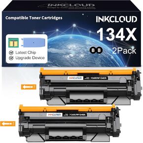 INKCLOUD 134X Black High Yield Toner Cartridge with Chip and Upgrade Device Replacement for HP134X W1340X Toner 134A W1340A Compatible with Laser M209 M209dw Laser MFP M234dw M234sdw Printer 2-Pack