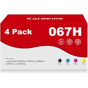 067H 067 Toner Cartridge Set 4 Pack High Capacity Remanufactured Replacement for Canon 067H for imageCLASS MF656Cdw MF653Cdw MF654Cdw LBP632Cdw LBP633Cdw Printer