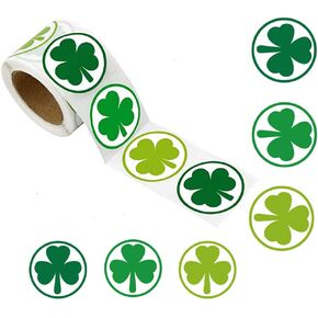 500 Pcs St. Patrick’s Day Stickers 1.5 Inches Shamrock Decals Irish Lucky Clover Stickers Self Adhesive Round Stickers Label Stickers for St. Patrick’s Day Decoration Envelope Seals Gift Packing