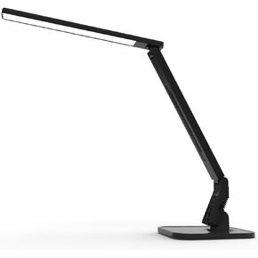 MAGIC LEAVES Desk Lamp, LED Dimmable Reading Light with Adjustable Lighting 5 Brightness Levels, 4 Light Colors and USB Charging Port Table Lamp (Piano Black)