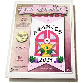 First Communion Banner Kit - Gates (Blue - Black Letters, 12 x 18)