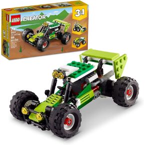 LEGO Creator 3 in 1 Off-Road Buggy, Transforms to 3 Different Construction Vehicles from Skid Loader Digger to ATV Car Toy to Off-Roader, Construction Set for Kids 7 Plus Years Old, 31123