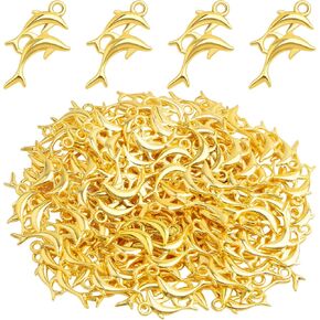 Ocean Sea Charms, 100pcs Alloy Tibetan Dolphin Charms Marine Animals Pendants Beads Charm Jewelry Findings for Necklace Bracelet Jewelry Making