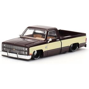 Diecast Model Car Compatible with Kaido House 1:64 Chevrolet Silverado KAIDO Vintage Spec V1 Two-Tone Brown Cream Limited Edition KHMG145
