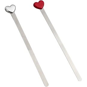 ARFUKA Bookmarks Love Heart Shaped Metal Bookmark Reading Book Markers Gifts for Women, Kids, Teens Girls, Readers and Book Lovers Pack of 2