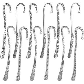 AUEAR, 12 Pack Metal Bookmark Hairpin Hook Bookmarks with Loop for DIY Crafting