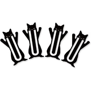 4Pcs Black Cat Bookmark 3D Print PLA Cute Book Markers Clip Set for Teachers Students Book Lovers Gifts for Her Kawaii Cat Page Markers