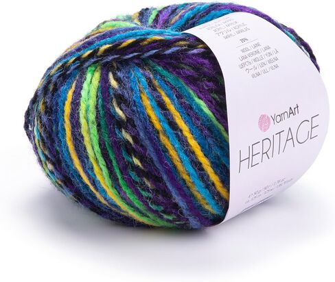 Yarnart Heritage variegated Wool Yarn - مزيج الوزن الناعم المتوسط ​​للسترات الصوفية والأزرار والأوشحة والقبعات - الحياكة الشتوية الدافئة والألياف الكروشيه (336) in Kuwait